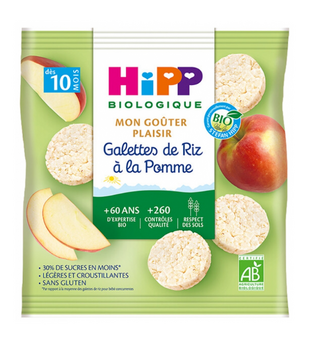Hipp Mon Goûter Plaisir Galettes de Riz à la Pomme dès 10 Mois Bio 30g
