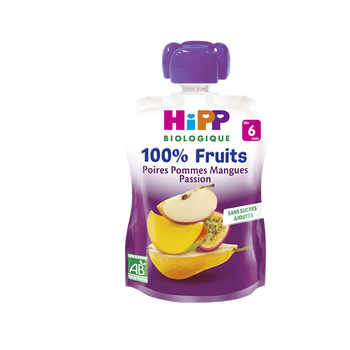 Hipp gourde compote poire pomme mangue passion 90g
