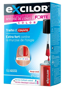 Excilor Forte Mycose de l'ongle Color Rouge corail 30ml