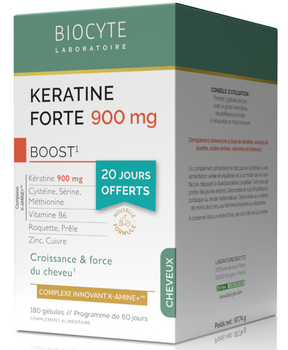 Biocyte Keratine Forte 900mg Boost 180 gélules