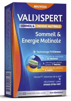 Valdispert Sommeil et énergie matinale 24 comprimés tricouches