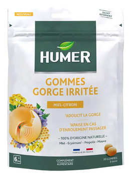HUMER Gommes Gorge irritée Miel-citron x30