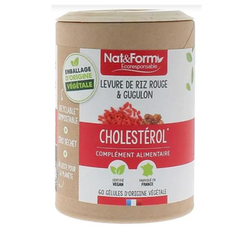Nat & Form Levure de riz rouge & gugulon Cholestérol 60 gélules
