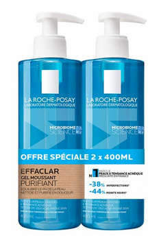 La Roche-Posay Effaclar Gel moussant purifiant Lot de 2 x 400ml