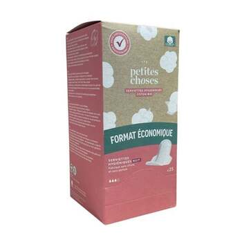 Les Petites Choses Serviettes hygiéniques de nuit coton bio - Pack économique 25