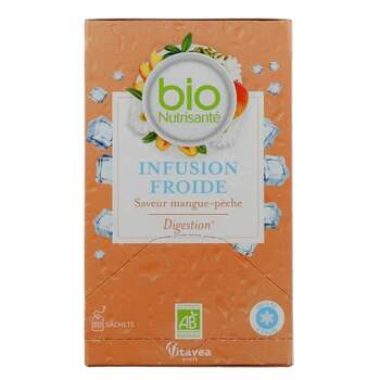 Nutrisanté Infusion Froide Digestion Bio Saveur Mangue Pêche 20 sachets