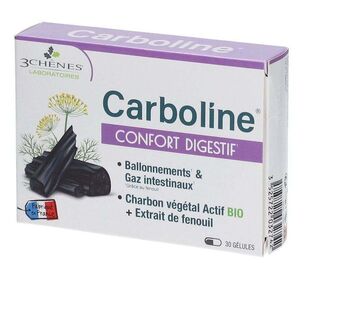 Les 3 Chênes Charbon végétal CARBOLINE 30 gélules
