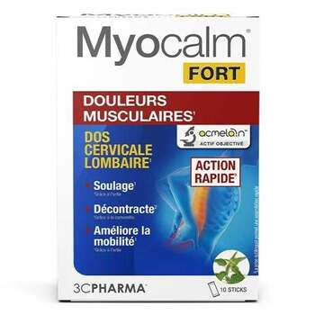 3C Pharma Myocalm Fort Douleurs musculaires 10 sticks