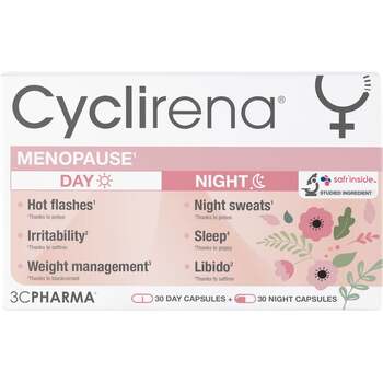 3C Pharma Complément alimentaire Cyclirena Ménopause 30 gélules jour + 30 gélules nuit