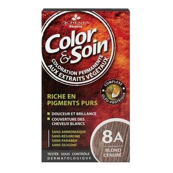 Les 3 Chênes Coloration permanente Color & Soin 8A Blond Cendré 135 ml