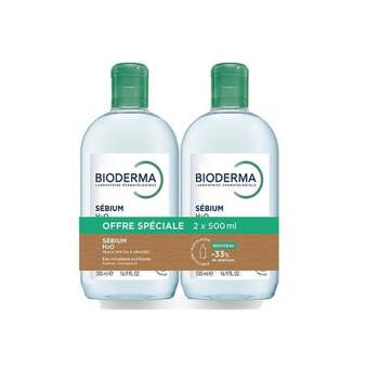Bioderma Eau micellaire purifiante Sébium H2O lot 2 x 500 ml