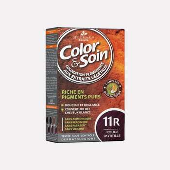Les 3 Chênes Coloration permanente Color & Soin 11R Rouge Myrtille 2 x 60 ml