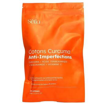 Séfia Cotons visage au curcuma pot 30 cotons