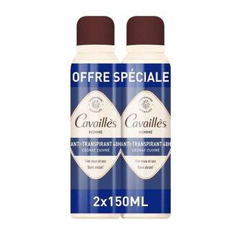 Rogé Cavaillès Déodorant Anti-Transpirant Homme 48h Spray Lot de 2 x 150 ml