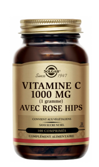 Anti gaspi 10/25 Solgar Vitamine C 1000 avec rose hips  100 tablets