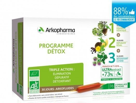 Arkofluide Bio Programme Detox Triple Action 30 Ampoules Arkofluide Bio Programme Detox Triple Action 30 Ampoules