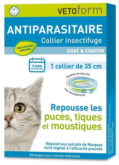Vetoform Antiparasitaire Naturel Collier Pour Chats Et Chatons Vetoform Antiparasitaire Naturel Collier Pour Chats Et Chatons