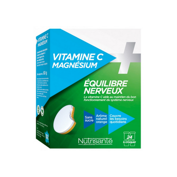 Nutrisante vitamine C + magnesium. BT 24 cps à croquer