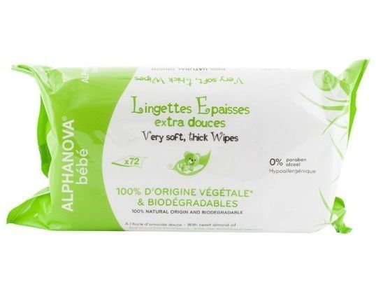 Lingettes Bébé Alphanova – Naturelles Et Douces, Lot De 72, Pour Le Change Et La Toilette Quotidienne - 8