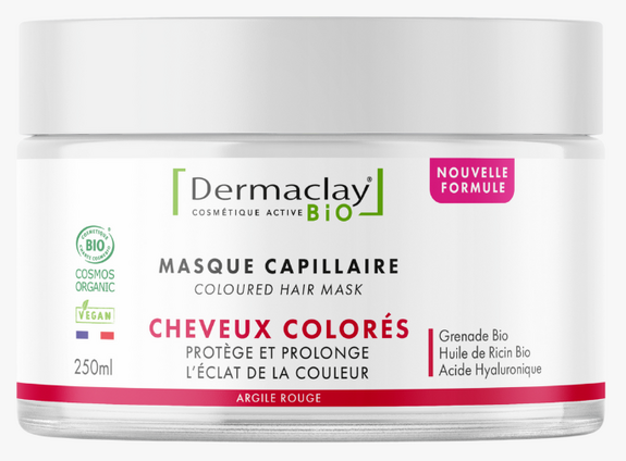 Dermaclay bio masque cheveux colorés /décolorés 250ml