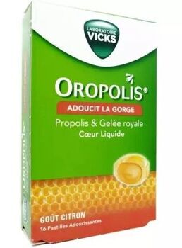 Oropolis coeur liquide gelée royale 16 pastilles citron