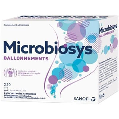 Microbiosys ballonnements probiotique 20 double-sachets - Prix Microbiosys ballonnements probiotique 20 double-sachets - Prix