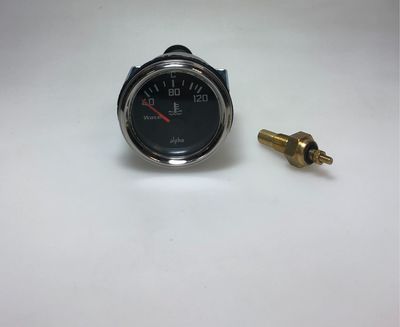 Thermometer black background with electric probe 6v