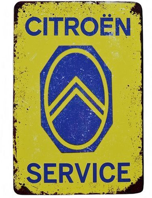 Plaque 2 citroën service jaune