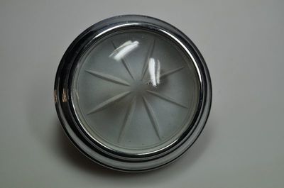plafonnier rond  verre avec rosace (origine rechromée)