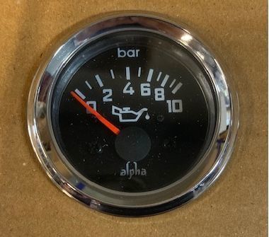 oil pressure gauge black 6V electric powered