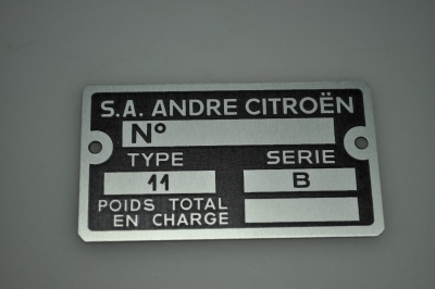 plate for serial number 11B