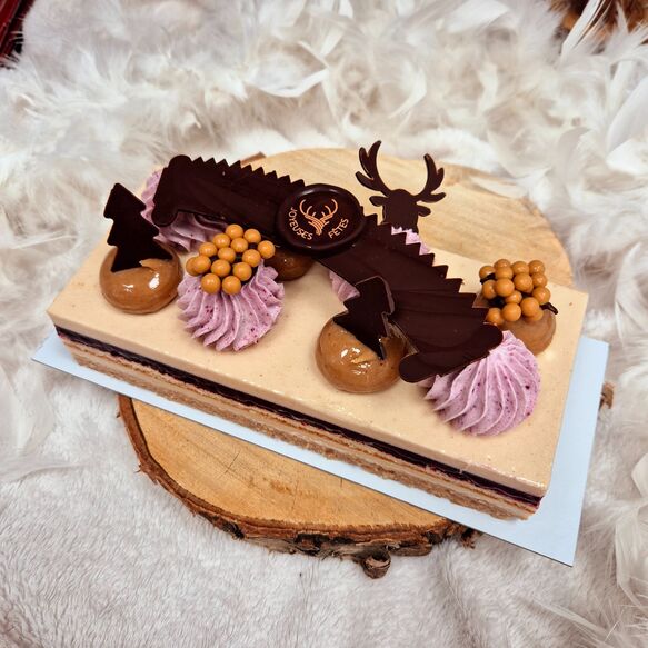 Bûche marron & cassis
