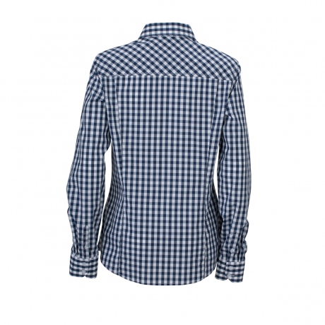 chemisier chemise manches longues FEMME carreaux vichy JN616 - bleu marine