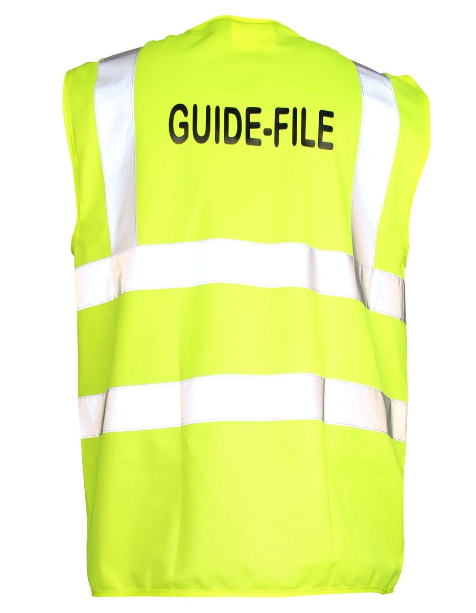 Jaune Guide File Gilet de sécurité vert marquage au dos guide-file évacuation incendie