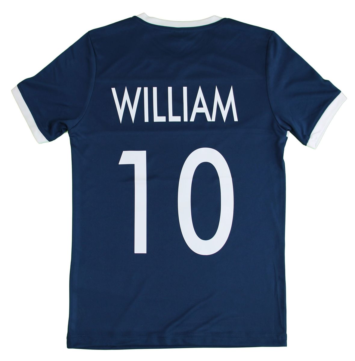 Maillot foot bleu marine pour enfant personnalisé au dos avec