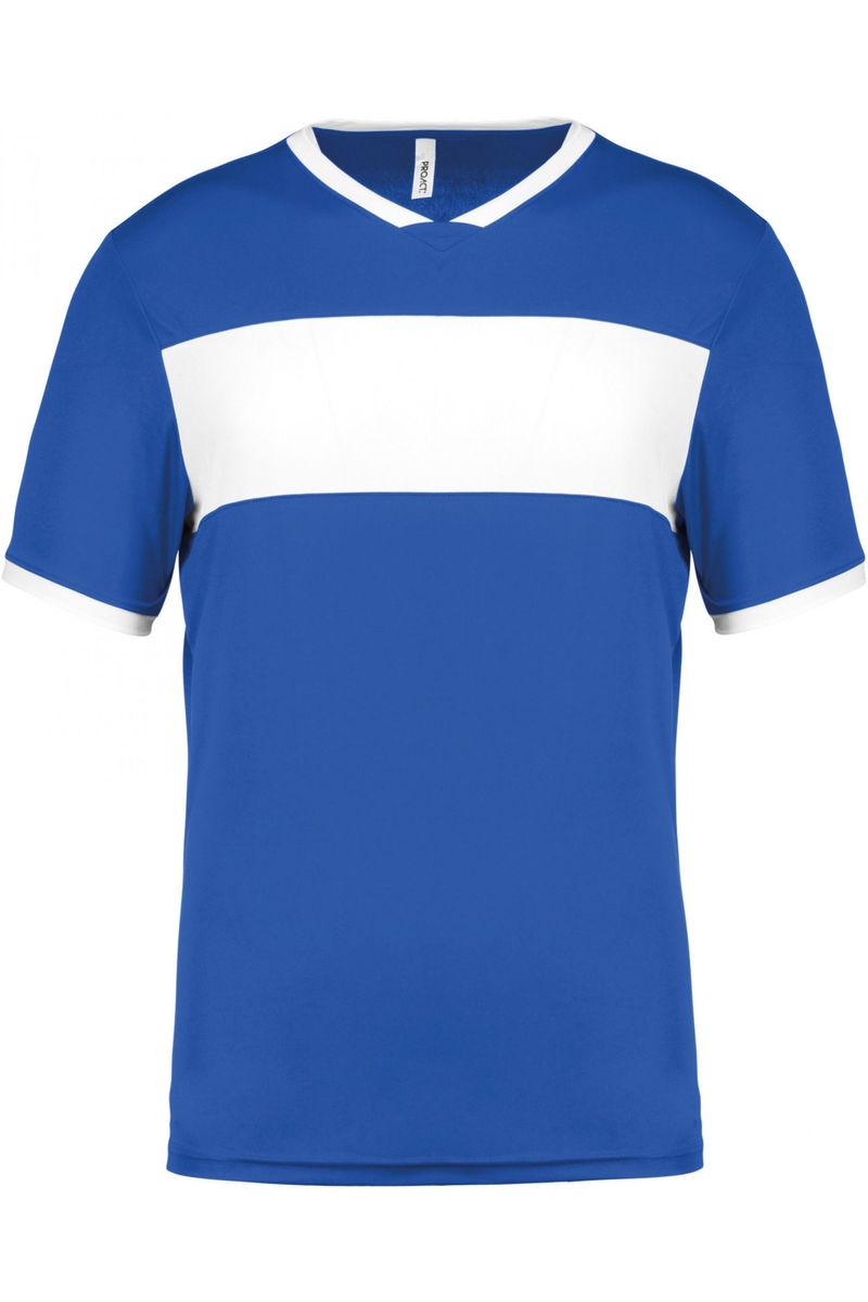 Maillot foot enfant personnalisé avec votre prénom - bleu roi et blanc