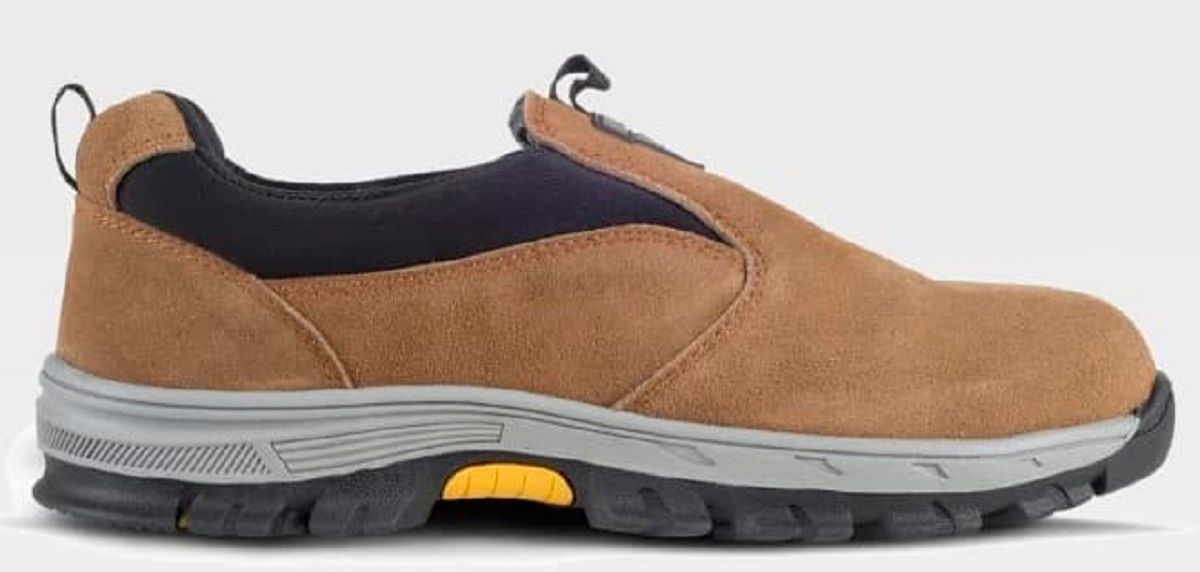 Chaussures de sécurité en croûte de cuir - Mixte - P2510 - beige et noir