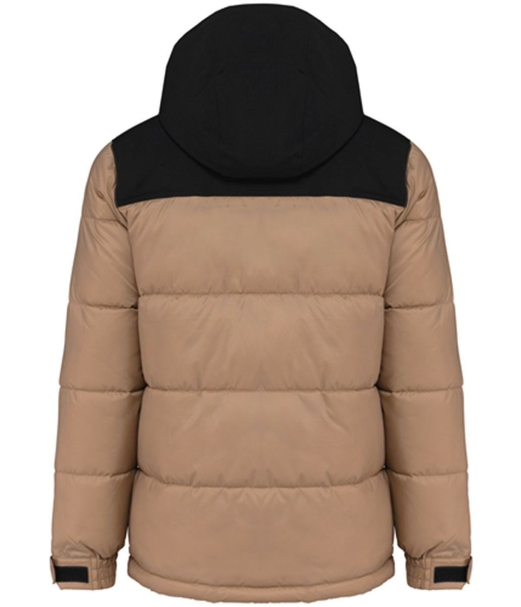 Doudoune matelassée à capuche bi-ton - Unisexe - K6163 - beige et noir