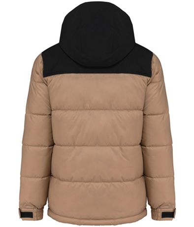 Doudoune matelassée à capuche bi-ton - Unisexe - K6163 - beige et noir