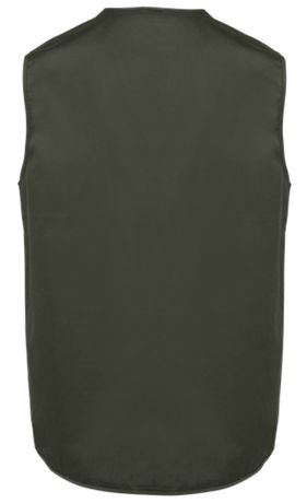 Gilet sans manches multipoches polycoton - Unisexe - WK609 - kaki foncé