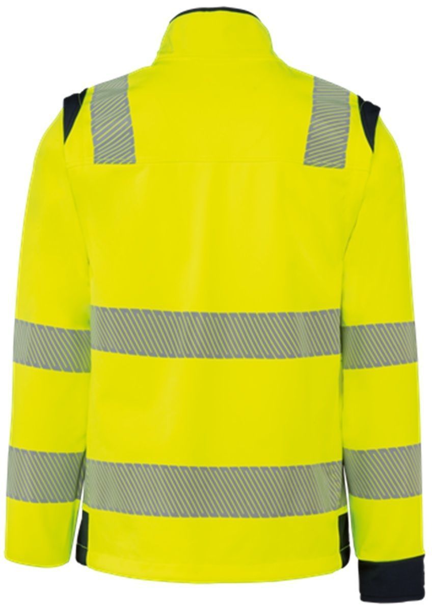 Veste softshell de sécurité manches amovibles - Unisexe - WK460 - jaune fluo et bleu marine