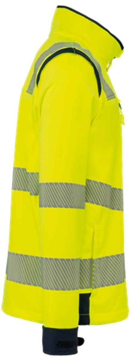 Veste softshell de sécurité manches amovibles - Unisexe - WK460 - jaune fluo et bleu marine
