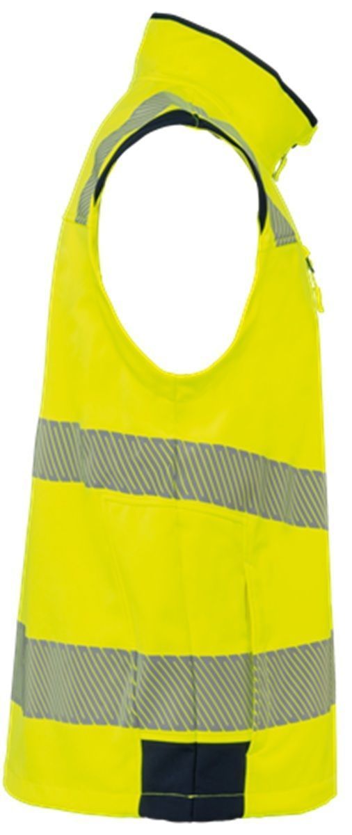 Veste softshell de sécurité manches amovibles - Unisexe - WK460 - jaune fluo et bleu marine