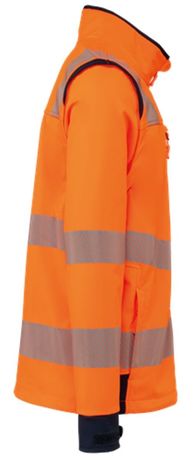Veste softshell de sécurité manches amovibles - Unisexe - WK460 - orange fluo et bleu marine