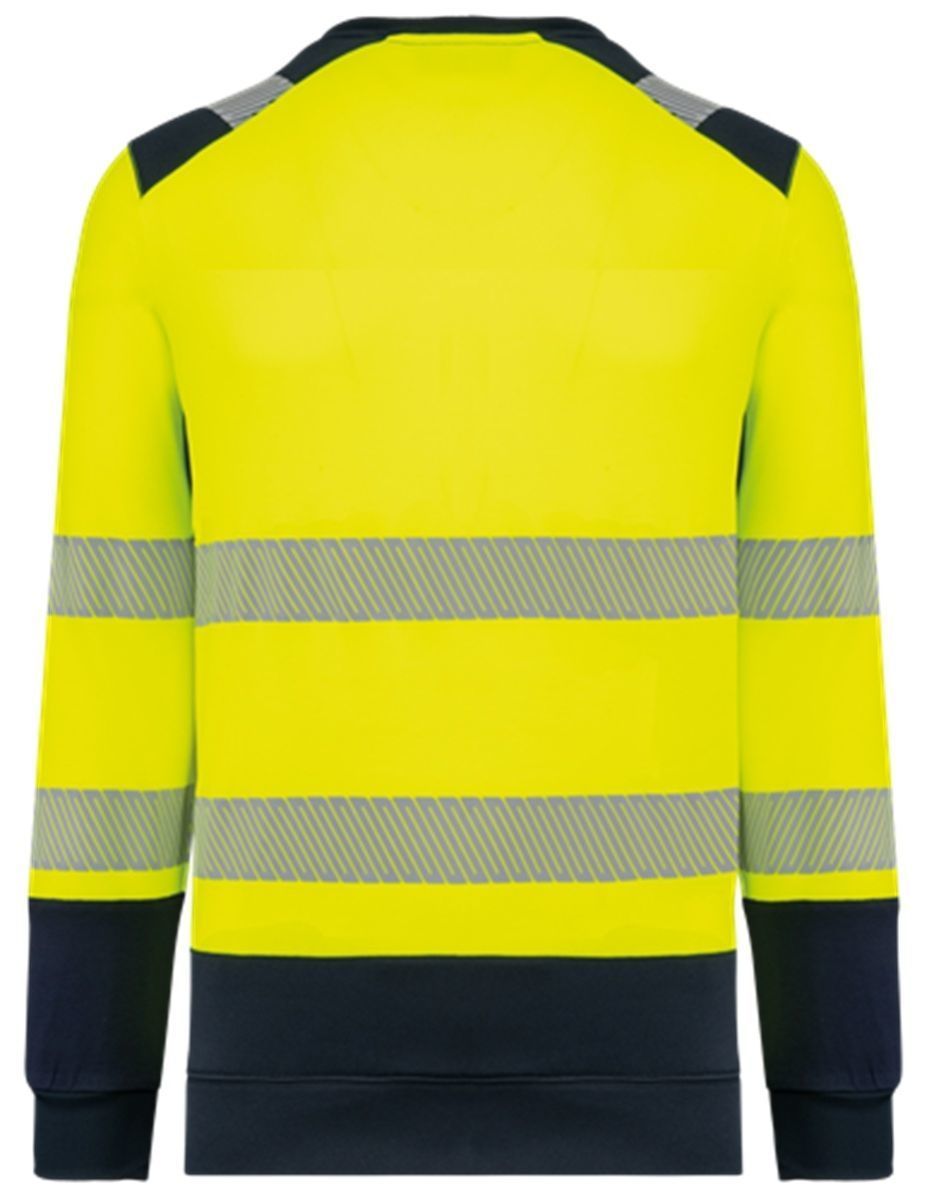 Sweat de sécurité recyclé - Unisexe - WK420 - jaune fluo et bleu marine