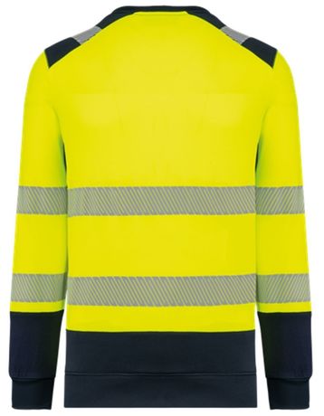 Sweat de sécurité recyclé - Unisexe - WK420 - jaune fluo et bleu marine