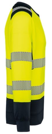 Sweat de sécurité recyclé - Unisexe - WK420 - jaune fluo et bleu marine