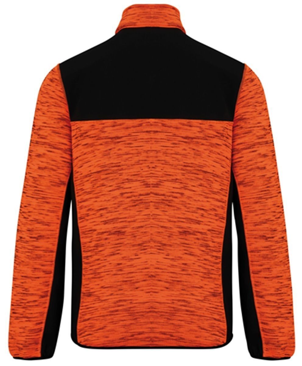 Veste recylée en polytricot - WK9108 - orange fluo chiné et noir