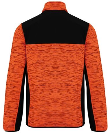 Veste recylée en polytricot - WK9108 - orange fluo chiné et noir