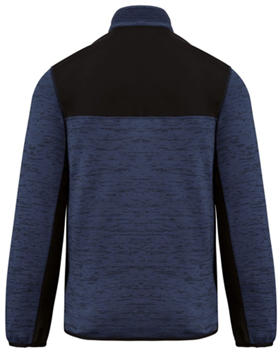 Veste recylée en polytricot - WK9108 - bleu marine chiné et noir